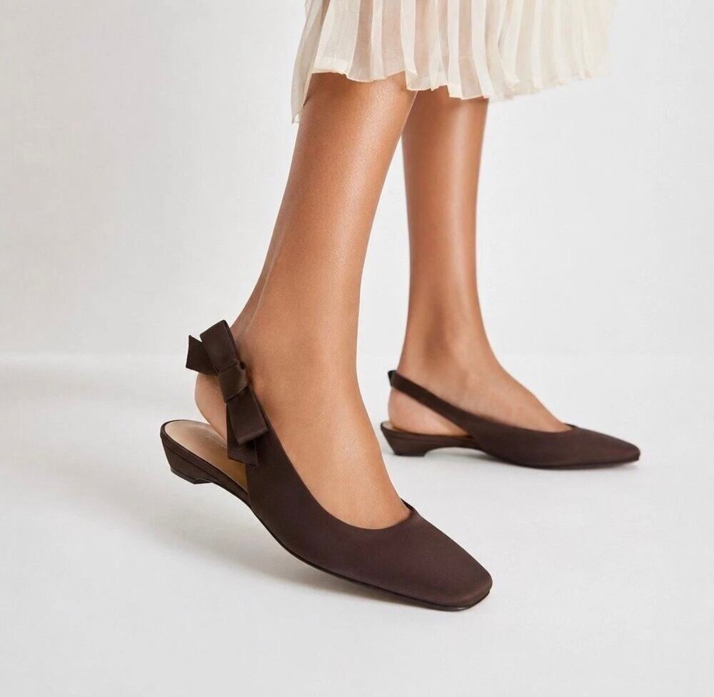 Tuckernuck Brown Suede Olivia Slingback Chocolate Brown Size 6 NEW